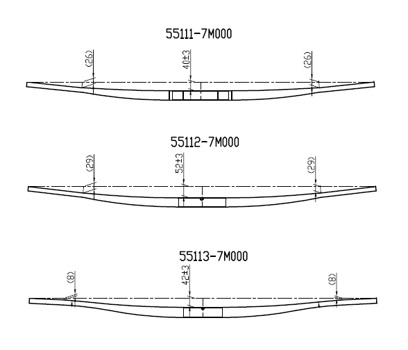 OEM 55110-7m000 KIA Hyundai Parabolic Leaf Spring for Heavy Duty Truck